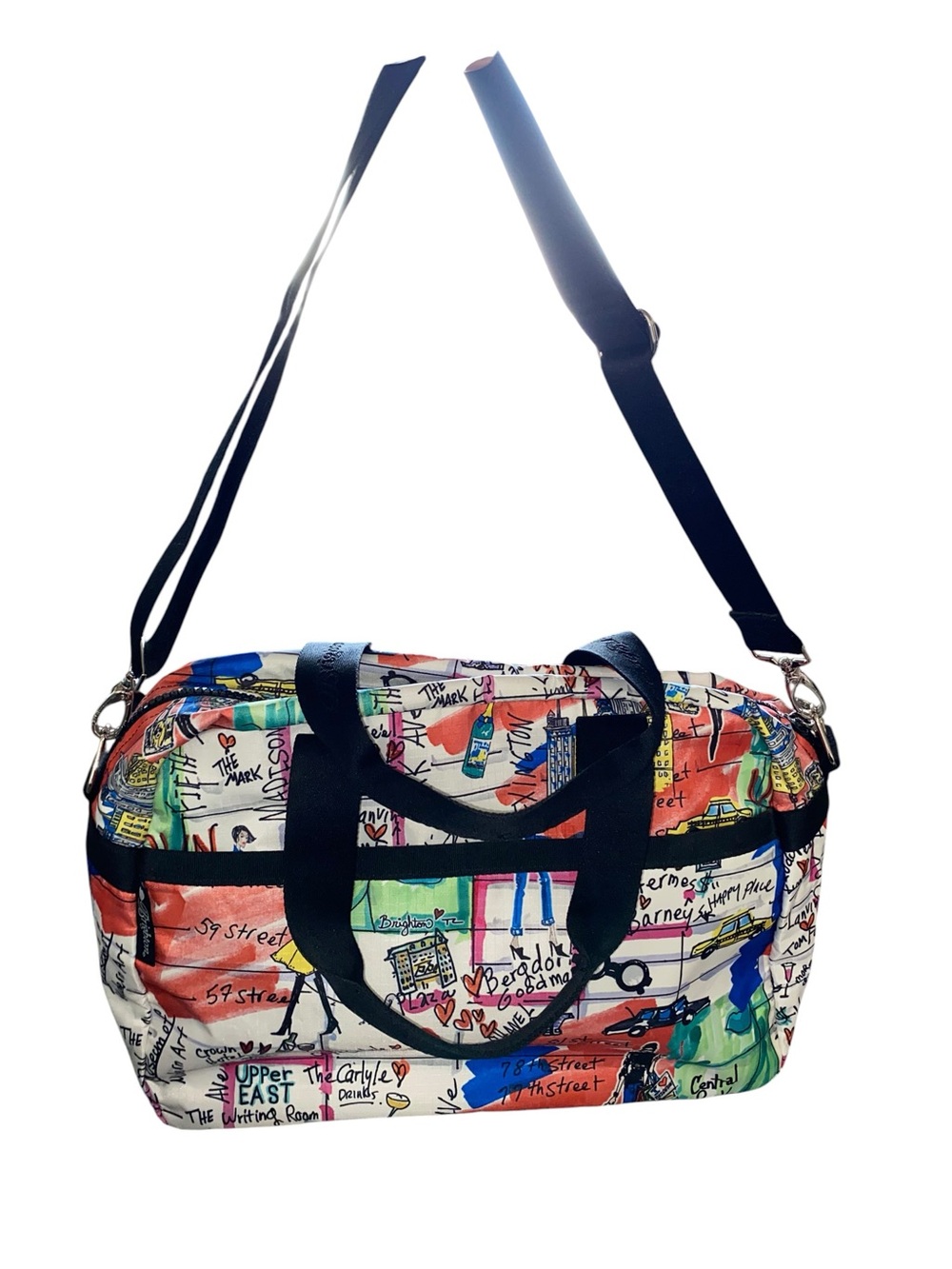 Brighton Manhattan Jetsetter Travel duffel bag NYC print Dopamine Maximalist